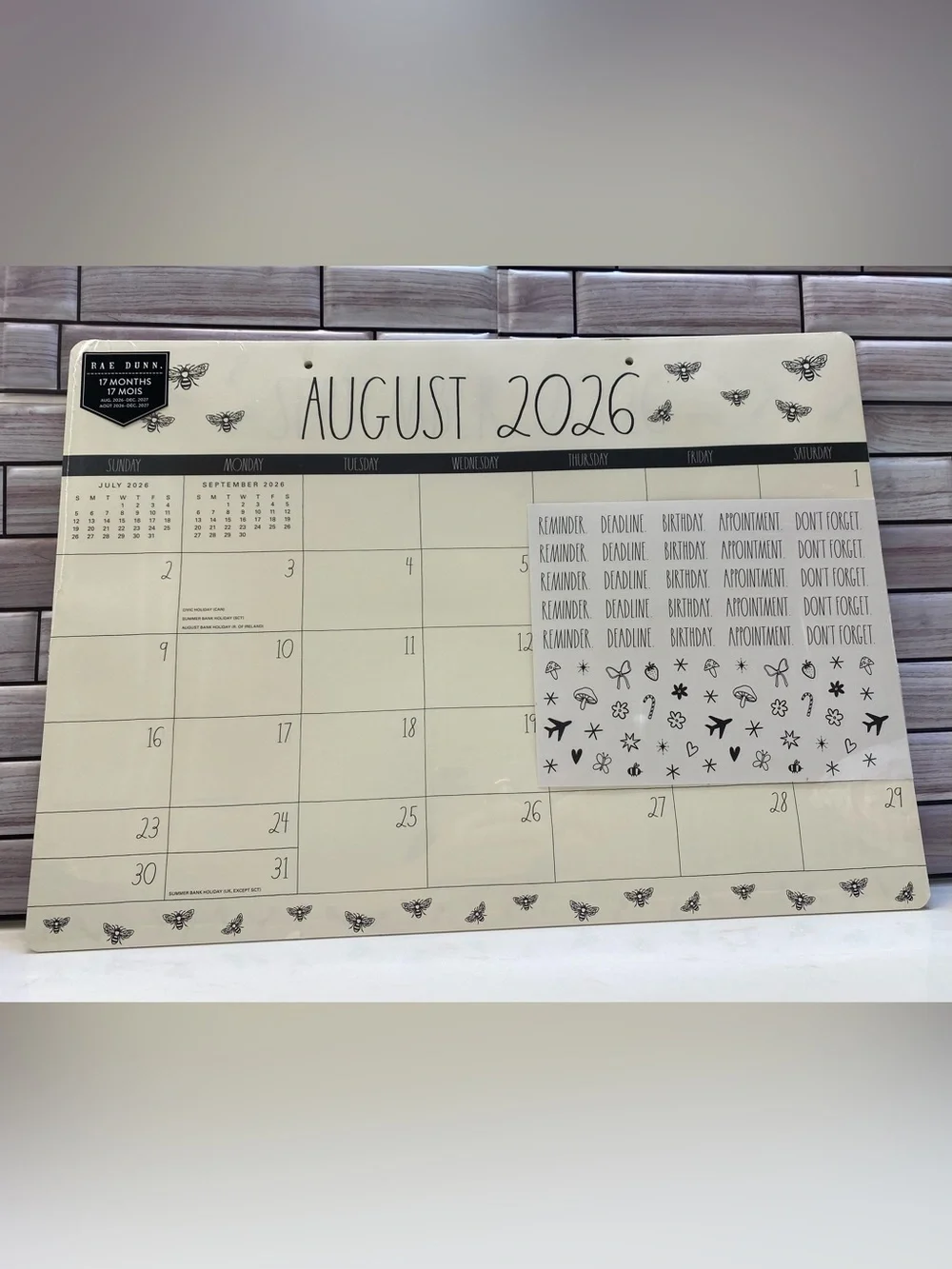 Rae Dunn ❤️2027 17-Month Desk Blotter Calendar/Planner “Bee”  New
